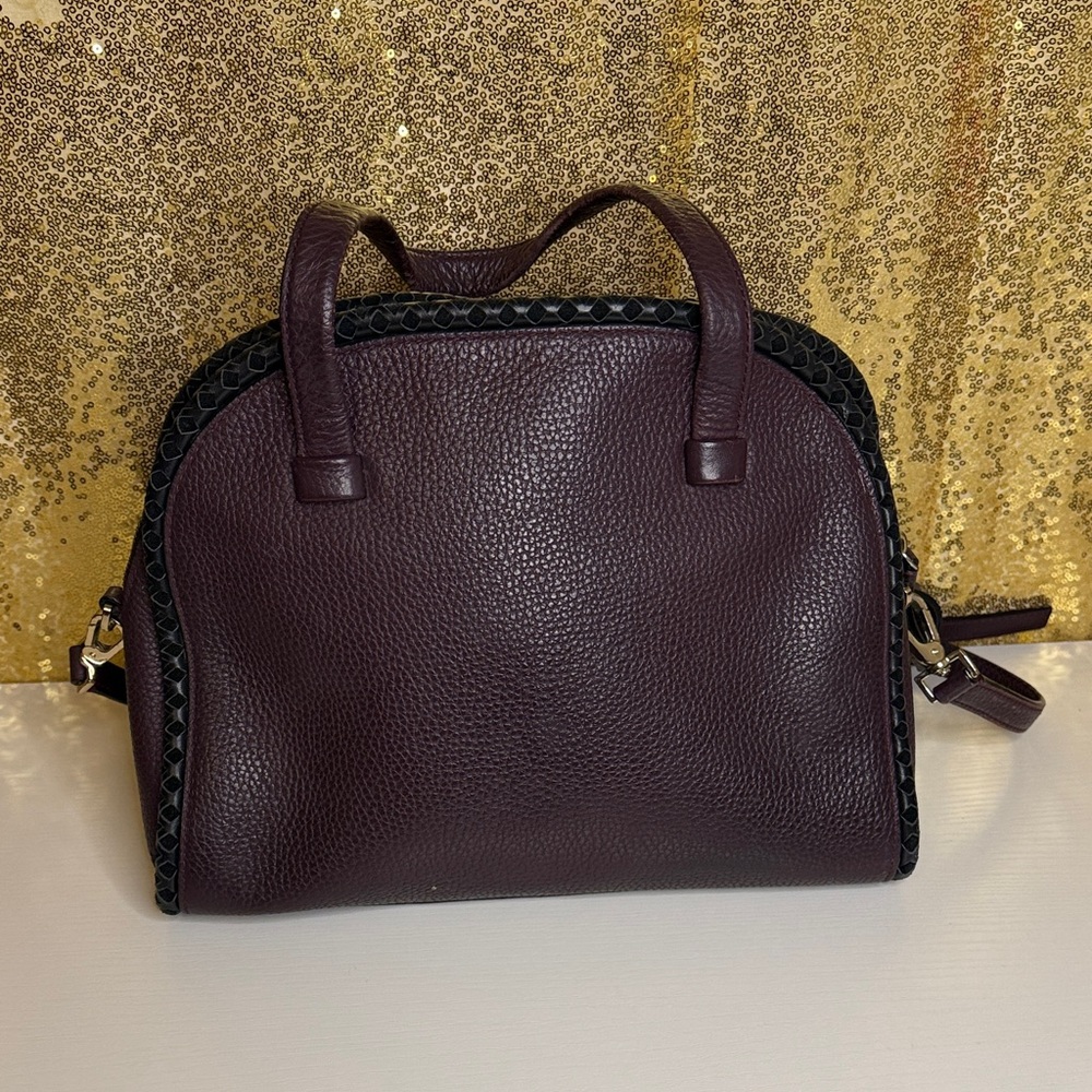 Kate Spade Anderson Way Reiley embellished satchel in deep plum pebbled leather - Picture 7 of 16